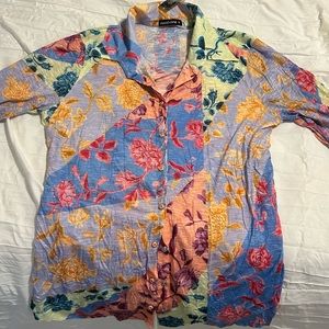 David Cline button up crepe blouse